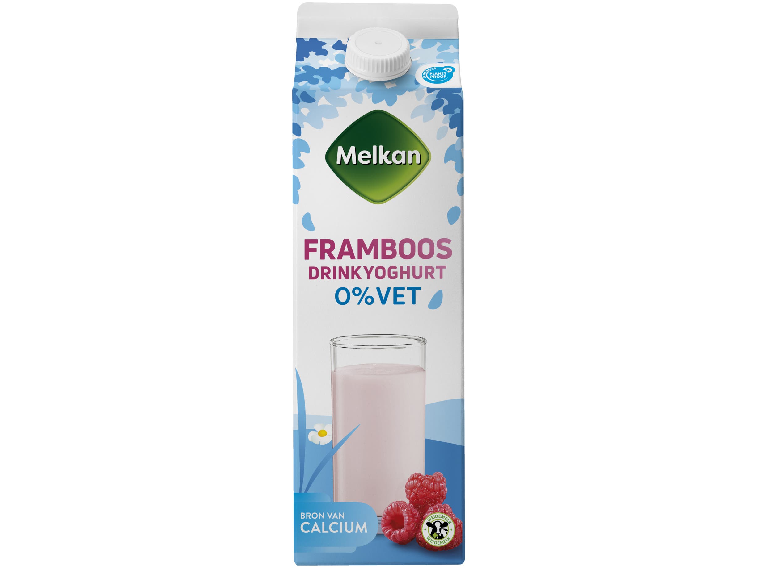 Melkan Drinkyoghurt framboos 0% vet