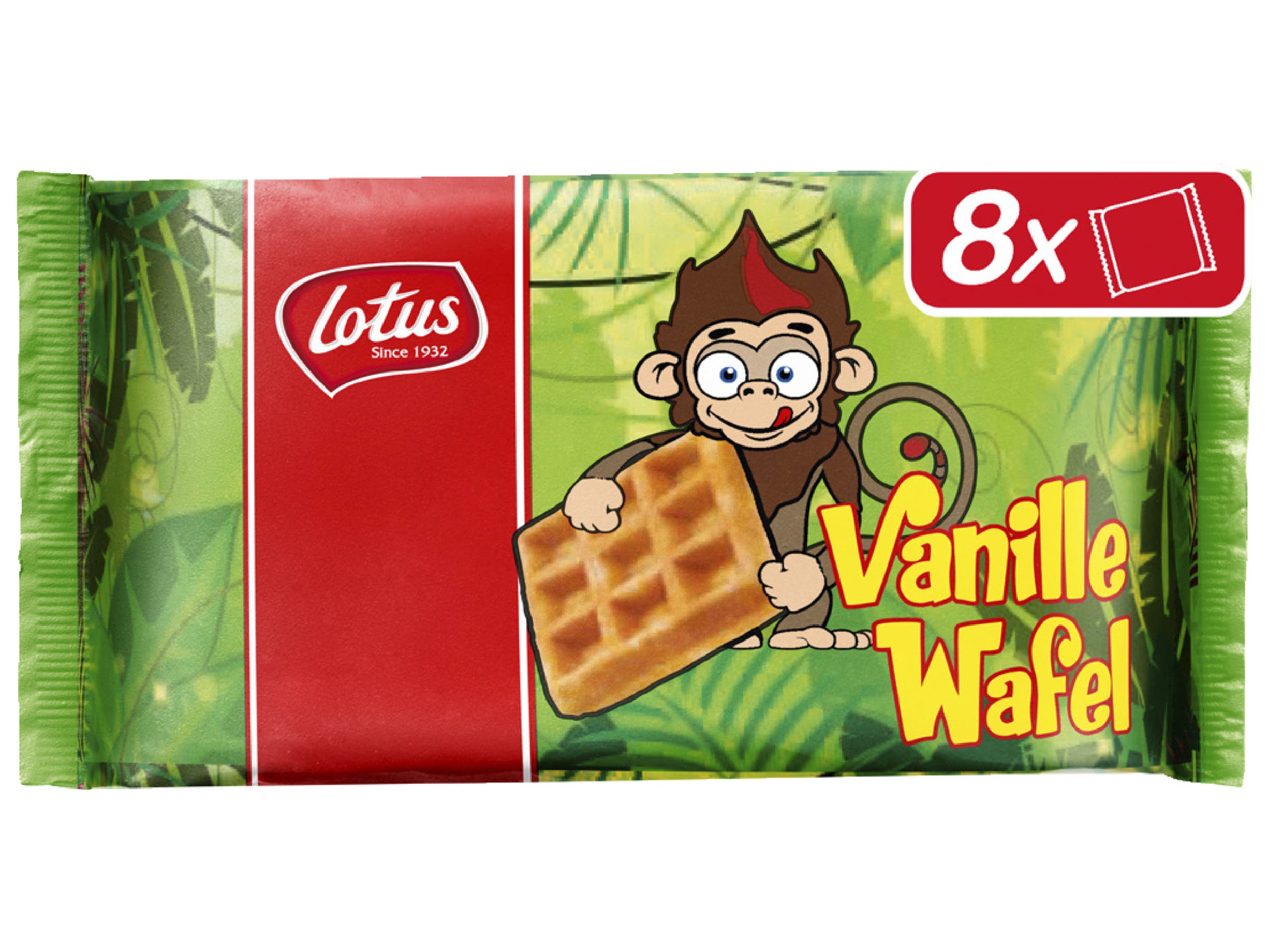 Lotus Wafels Vanille Aap 8 stuks