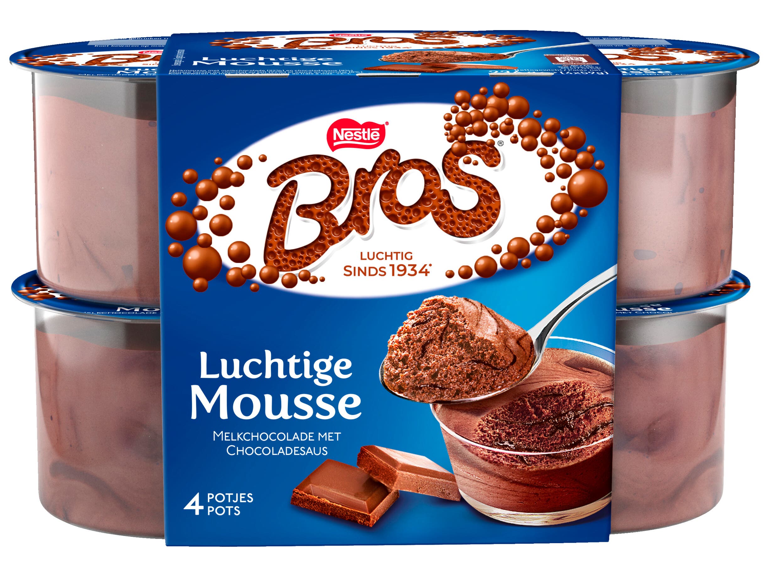 Bros Melkchocolade mousse 4-pak