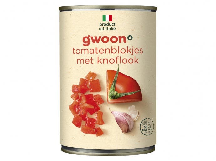G'woon Tomatenblokjes knoflook