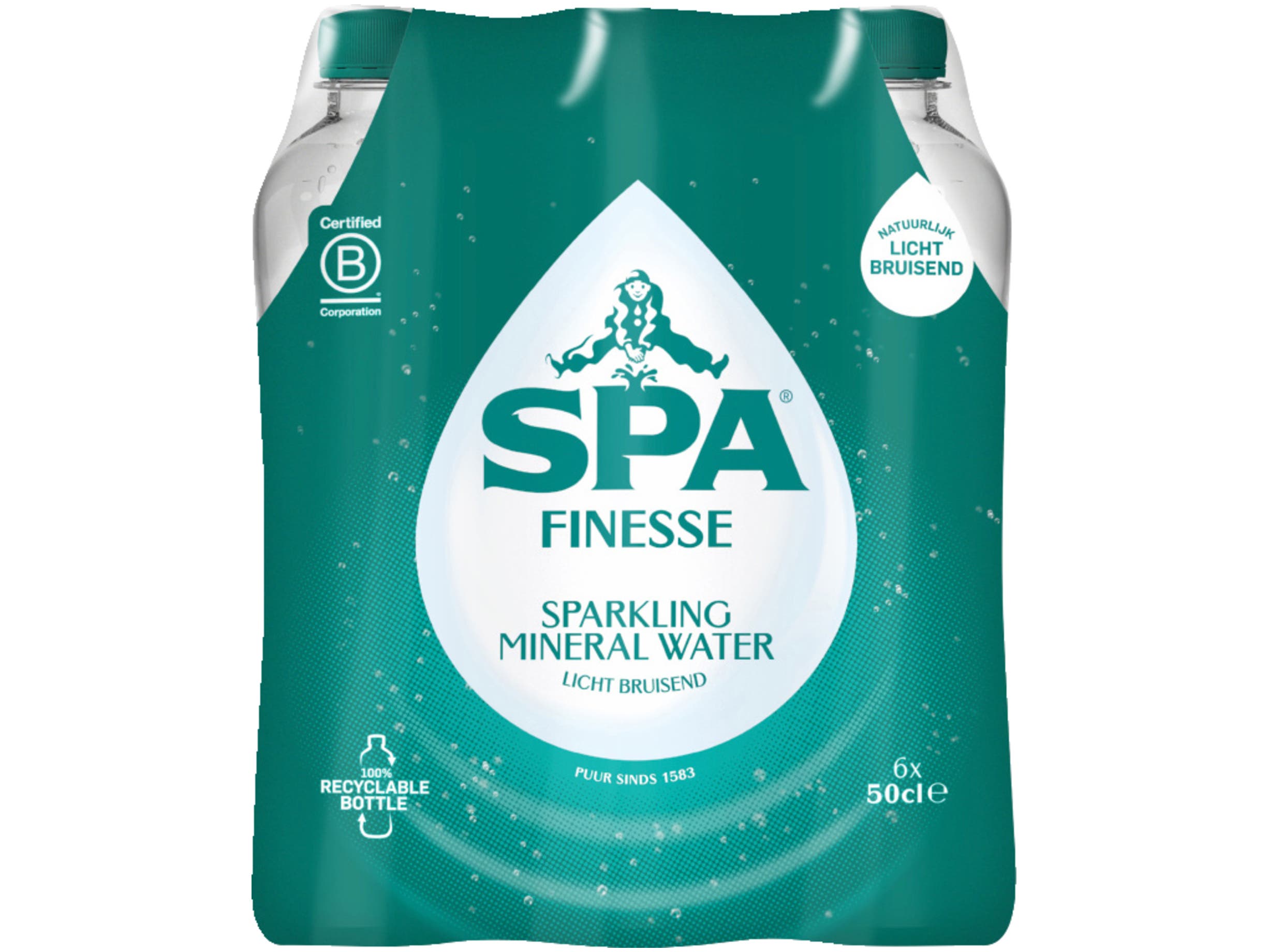 Spa FINESSE Natuurlijk Licht Bruisend Mineraalwater 6x50cl