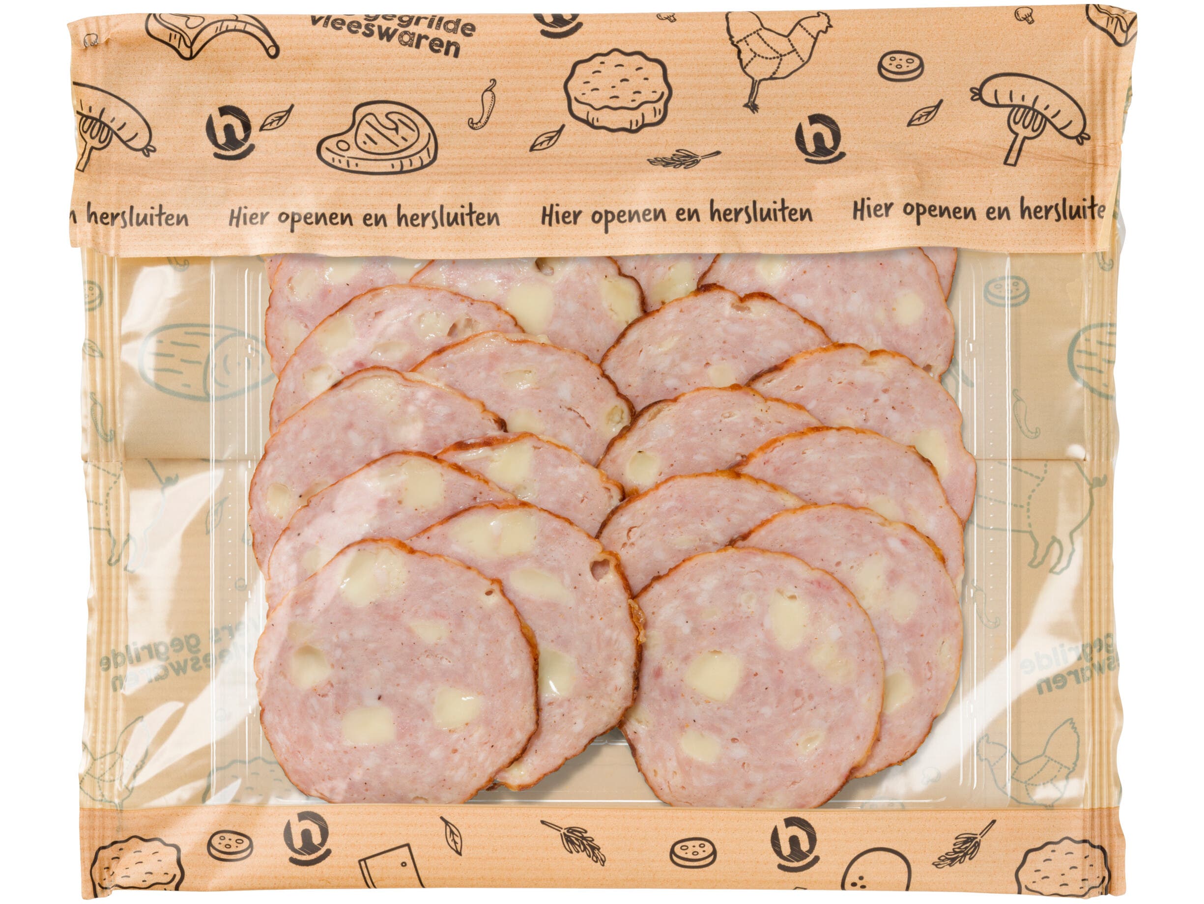 Hoogvliet Grillworst kaas gesneden