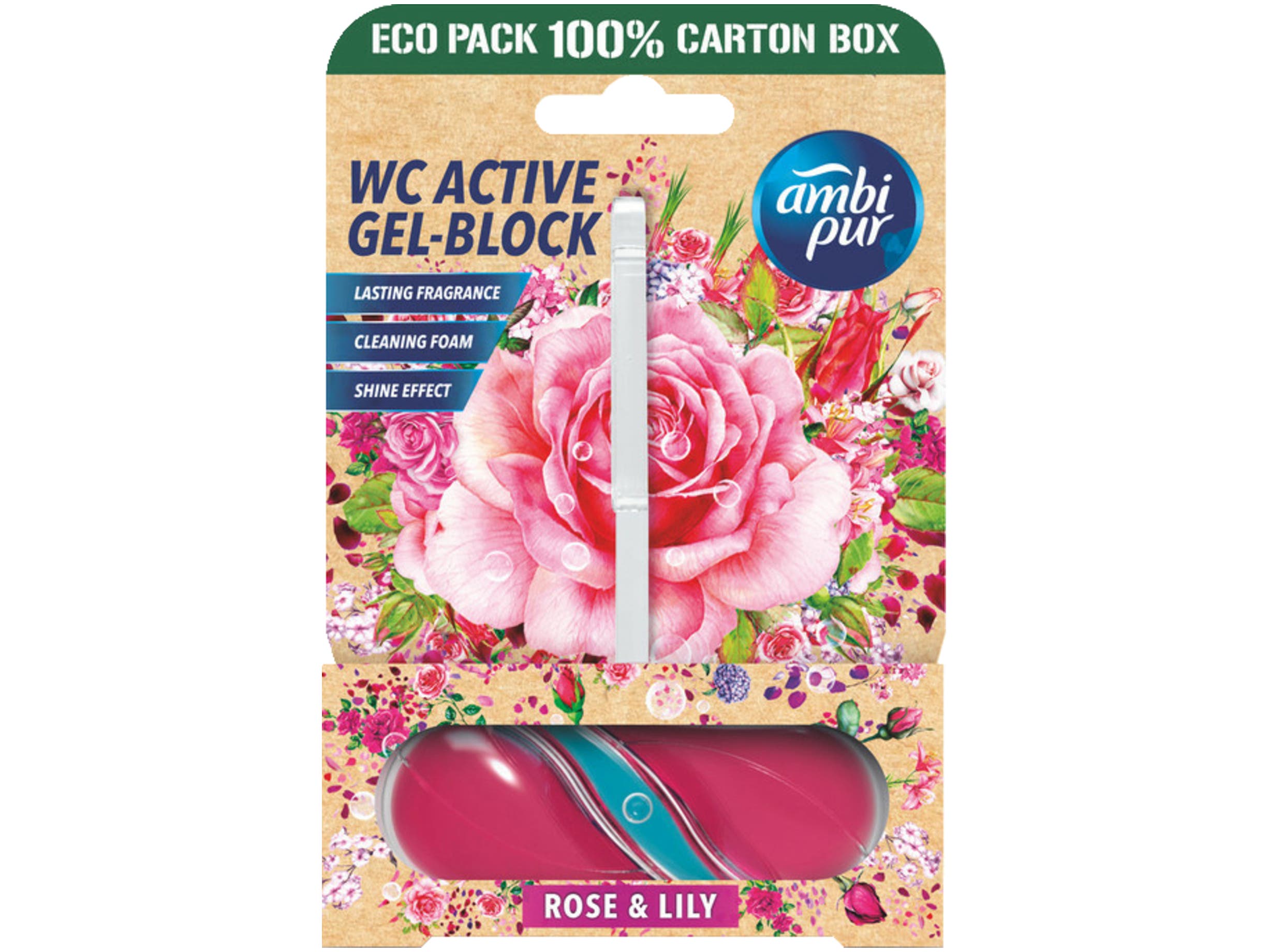 Ambi Pur Toiletblok roos en lelie 0% plastic