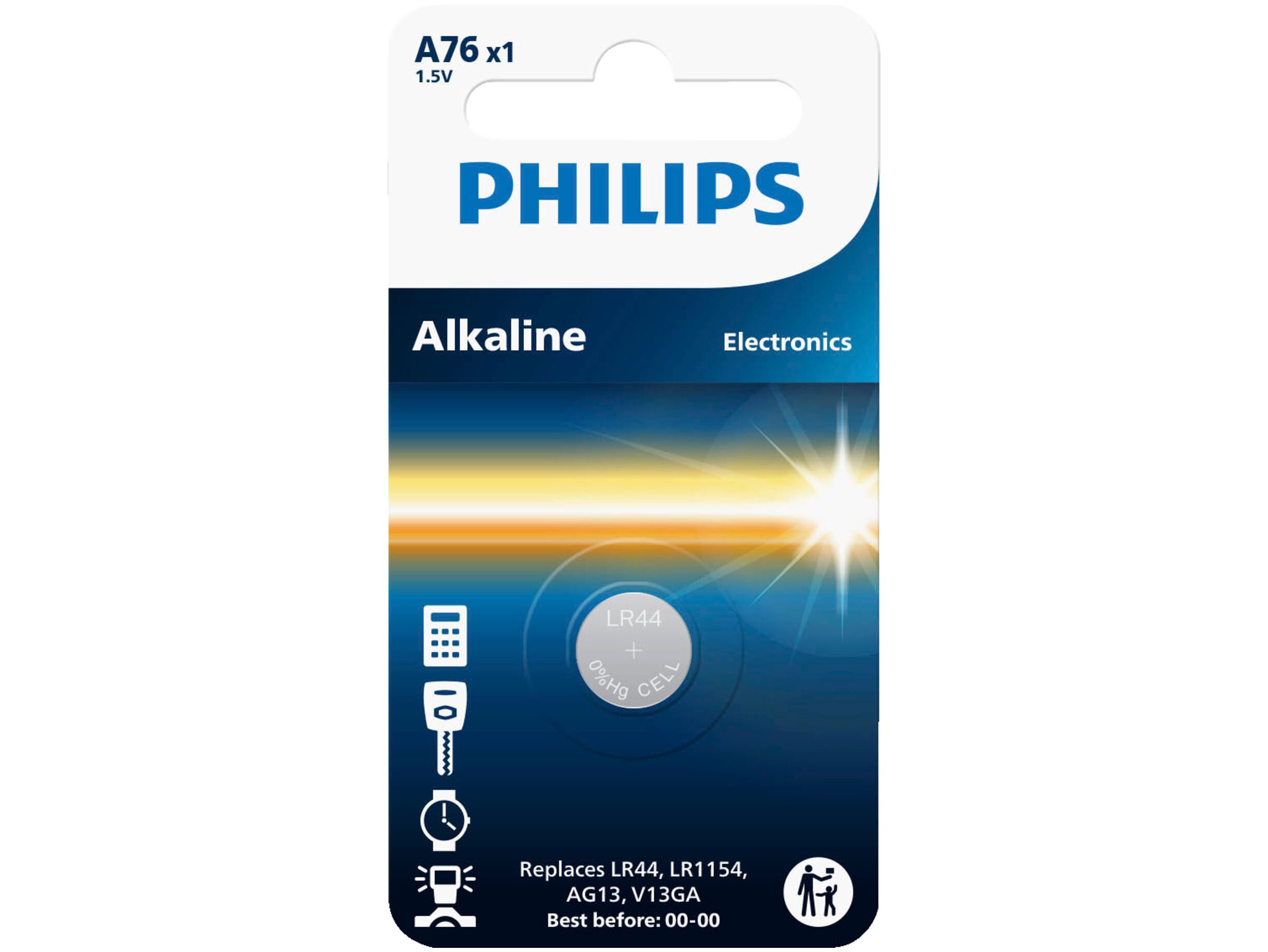 Philips Alkaline knoopcel lr 44