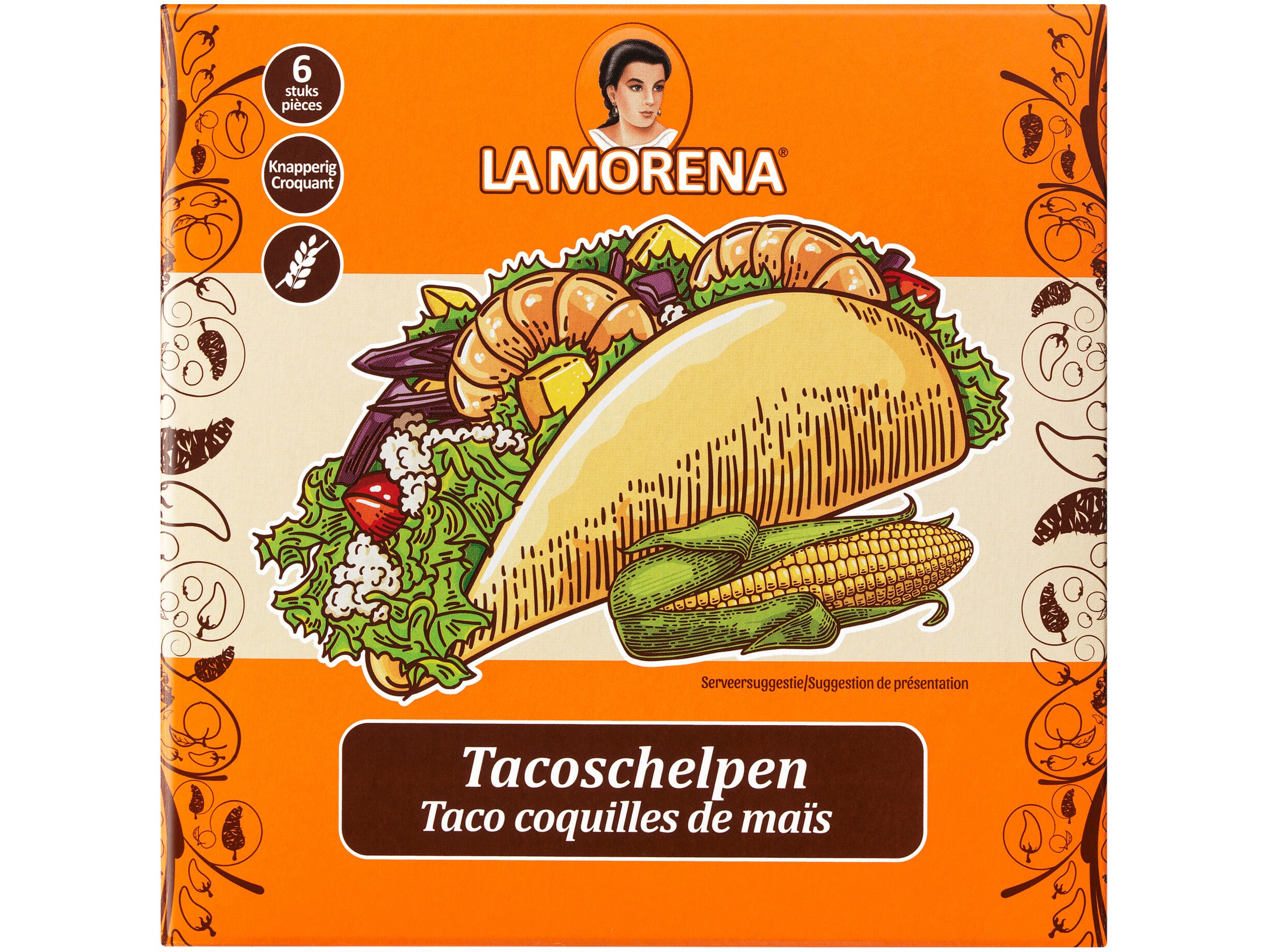 La Morena Taco schelpen naturel